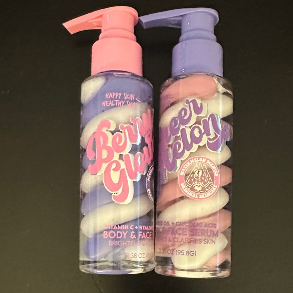 Berry Glow Body + Sheer Melon Body & Face Serum Set Bundle with hyaluronic acid